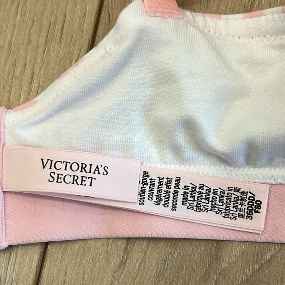 Victoria’s Secret T-SHIRT Lightly Lined Full-Coverage Cotton Bra - Pink Stripes - Picture 5 of 7
